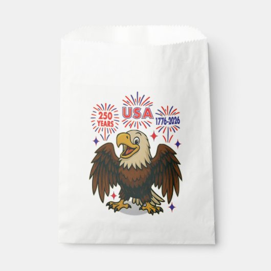 Bald Eagle mit Fireworks- USA 250 Years 1776-2026 Geschenktütchen (Vorderseite)