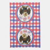 Bald Eagle mit Fireworks- USA 250 Years 1776-2026 Geschirrtuch (Vertikal)