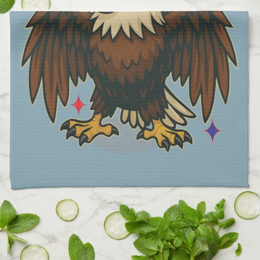 Bald Eagle mit Fireworks- USA 250 Years 1776-2026 Geschirrtuch (Gefaltet)