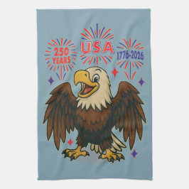 Bald Eagle mit Fireworks- USA 250 Years 1776-2026 Geschirrtuch