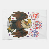Bald Eagle mit Fireworks- USA 250 Years 1776-2026 Geschirrtuch (Horizontal)