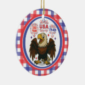 Bald Eagle mit Fireworks- USA 250 Years 1776-2026 Keramik Ornament (Rechts)