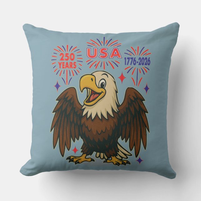 Bald Eagle mit Fireworks- USA 250 Years 1776-2026 Kissen (Vorderseite)