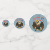 Bald Eagle mit Fireworks- USA 250 Years 1776-2026 Konfetti (Rückseiten)