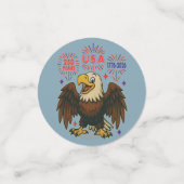 Bald Eagle mit Fireworks- USA 250 Years 1776-2026 Konfetti (Klein Vorderseite)