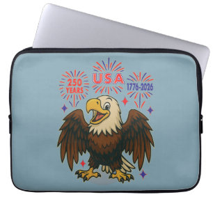 Bald Eagle mit Fireworks- USA 250 Years 1776-2026 Laptopschutzhülle