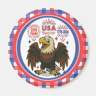 Bald Eagle mit Fireworks- USA 250 Years 1776-2026 Magnet
