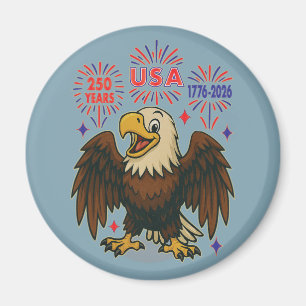 Bald Eagle mit Fireworks- USA 250 Years 1776-2026 Magnet