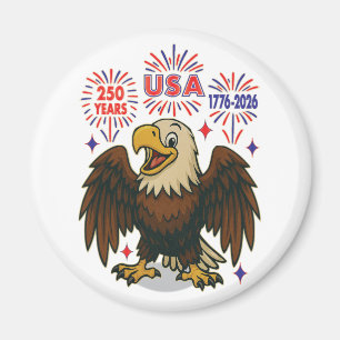 Bald Eagle mit Fireworks- USA 250 Years 1776-2026 Magnet