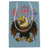 Bald Eagle mit Fireworks- USA 250 Years 1776-2026 Mittlere Geschenktüte (Vorderseite)