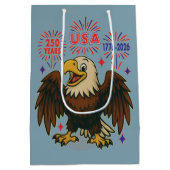 Bald Eagle mit Fireworks- USA 250 Years 1776-2026 Mittlere Geschenktüte (Rückseite)