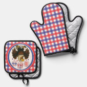 Bald Eagle mit Fireworks- USA 250 Years 1776-2026 Ofenhandschuh & Topflappen-Set (Vorderseite/Rückseite)