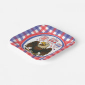 Bald Eagle mit Fireworks- USA 250 Years 1776-2026 Pappteller (Gewinkelt)