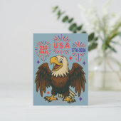 Bald Eagle mit Fireworks- USA 250 Years 1776-2026 Postkarte (Stehend Vorderseite)