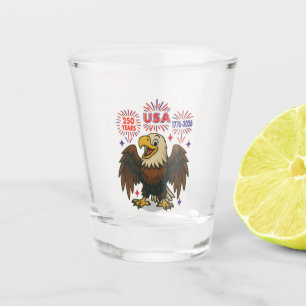 Bald Eagle mit Fireworks- USA 250 Years 1776-2026 Schnapsglas
