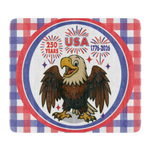 Bald Eagle mit Fireworks- USA 250 Years 1776-2026 Schneidebrett
