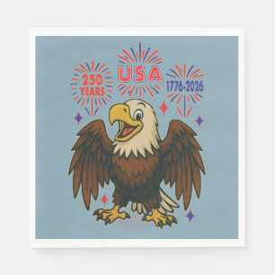 Bald Eagle mit Fireworks- USA 250 Years 1776-2026 Serviette
