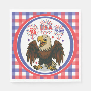 Bald Eagle mit Fireworks- USA 250 Years 1776-2026 Serviette