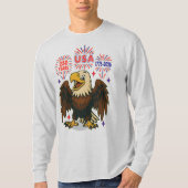 Bald Eagle mit Fireworks- USA 250 Years 1776-2026 T-Shirt (Vorderseite)