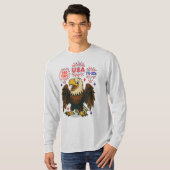 Bald Eagle mit Fireworks- USA 250 Years 1776-2026 T-Shirt (Vorne ganz)