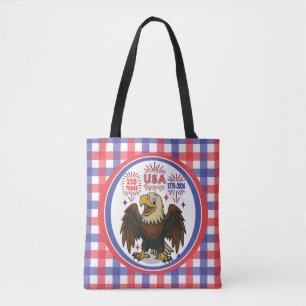 Bald Eagle mit Fireworks- USA 250 Years 1776-2026 Tasche