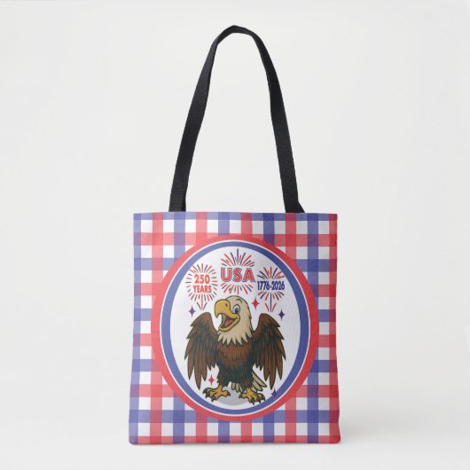 Bald Eagle mit Fireworks- USA 250 Years 1776-2026 Tasche (Vorderseite)