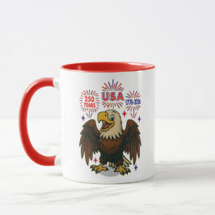 Bald Eagle mit Fireworks- USA 250 Years 1776-2026 Tasse