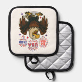 Bald Eagle mit Fireworks- USA 250 Years 1776-2026 Topflappen (Vorderseite/Rückseite)