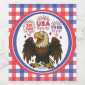 Bald Eagle mit Fireworks- USA 250 Years 1776-2026 Weinetikett (Einzelnes Label)