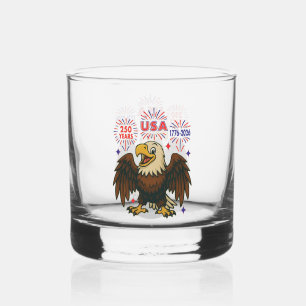 Bald Eagle mit Fireworks- USA 250 Years 1776-2026 Whiskyglas