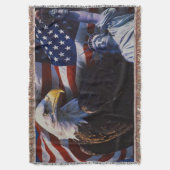 Bald Eagle mit Freiheitsstatue und amerikanischer  Decke (Vorderseite Vertikal)