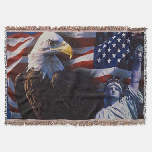 Bald Eagle mit Freiheitsstatue und amerikanischer  Decke (Vorderseite)