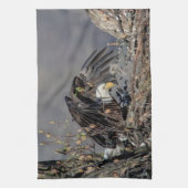 Bald Eagle mit ihrem Baby Handtuch (Vertikal)
