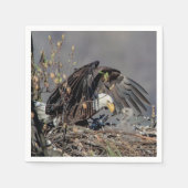 Bald Eagle mit ihrem Baby Serviette (Vorderseite)