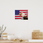Bald Eagle mit Militärhundemarken Poster (Küche)