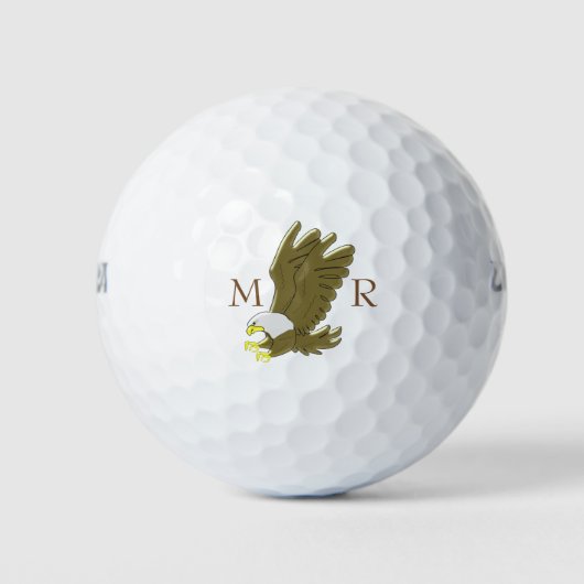 Bald Eagle Mit Monogramm Golfball (Vorderseite)