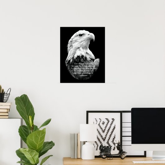 Bald Eagle mit patrootischem Zitat Poster (Heimbüro)