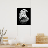 Bald Eagle mit patrootischem Zitat Poster (Küche)