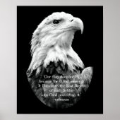 Bald Eagle mit patrootischem Zitat Poster (Vorne)
