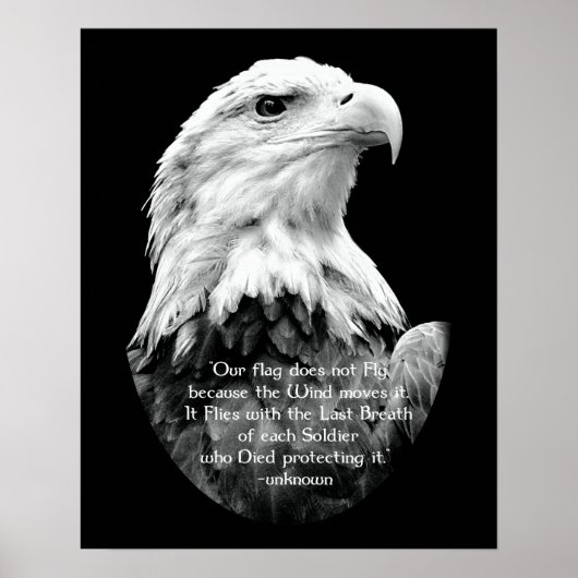 Bald Eagle mit patrootischem Zitat Poster (Vorne)