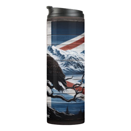 Bald Eagle mit Union Jack Thermosbecher (Nach rechts gedreht)