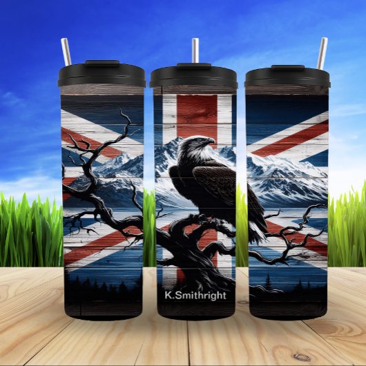 Bald Eagle mit Union Jack Thermosbecher