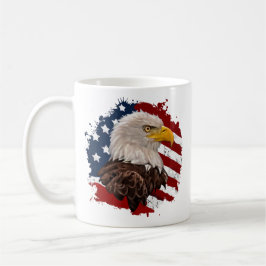 Bald Eagle mit USA Flag Patriotische Tasse
