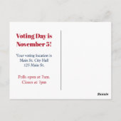 Bald Eagle mit Wählerstimmen-Zeichen Postkarte (Rückseite)