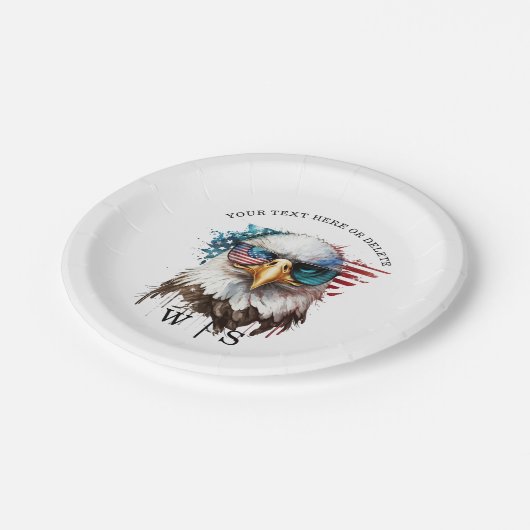 Bald Eagle modernes und einzigartiges nationales S Pappteller (Schrägansicht)