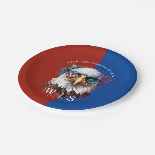 Bald Eagle modernes und einzigartiges nationales S Pappteller (Schrägansicht)