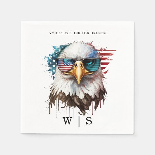 Bald Eagle modernes und einzigartiges nationales S Serviette (Vorderseite)