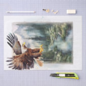 Bald Eagle Mountain River Wasserfarbe Seidenpapier (Handwerk)