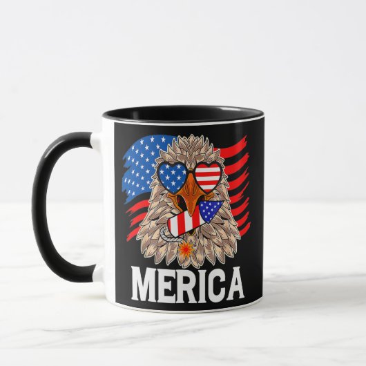 Bald Eagle Mullet 4th Of July American Flag Tasse (Links)