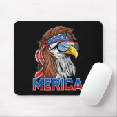 Bald Eagle Mullet Merica American Flag Patriotic 4 Mousepad (Mit Mouse)